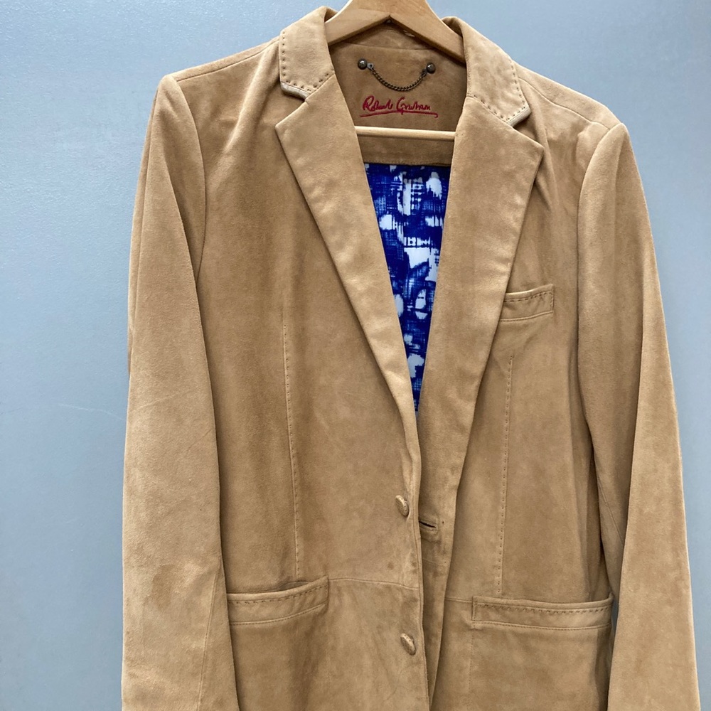 Robert Graham Khaki Suede Jacket D6-06 DJ